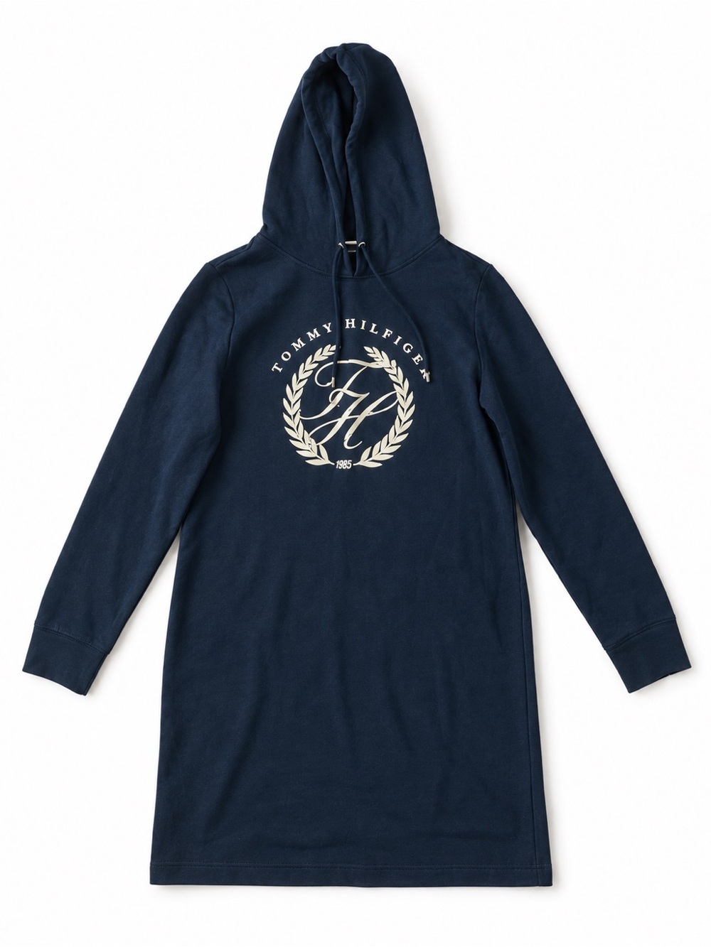 Tommy Hilfiger Navy Crewneck Hoodie Dress with Crest Logo